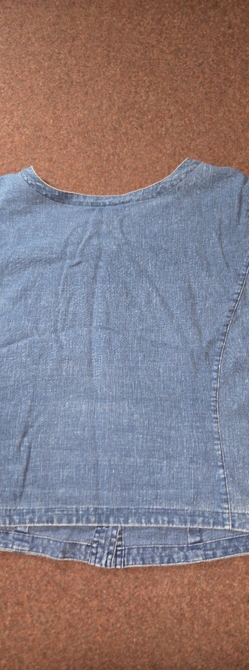 Vintage Requirements Scoop Neck Button Front Linen Cotton Blend Large Denim - Picture 6 of 7